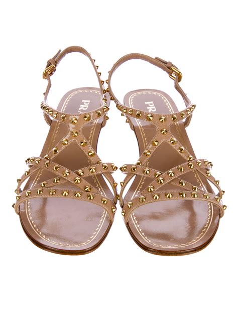 prada flat sandals uk|prada studded pony skin sandals.